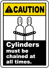 Cylinders Must Be Chained Sign