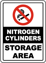 Nitrogen Cylinders Storage Area Sign
