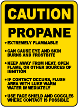 Propane Cylinder Instructions Sign