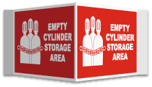 3-Way Empty Cylinder Area Sign