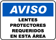 Spanish Safety Glasses Required In This Area Sign