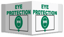 3-Way Eye Protection Located Here Sign