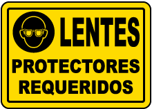 Spanish Eye Protection Required Sign