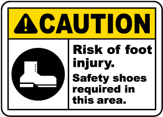 Warning Safety Shoes Required Sign