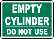 Empty Cylinder Ready For Use Label
