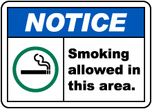 Smoking Allowed in This Area Sign