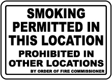 Smoking Permitted In This Location Sign