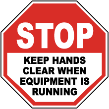 Stop Keep Hands Clear Label