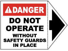 Danger Do Not Operate Arrow Label