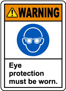 Eye Protection Must Be Worn Label