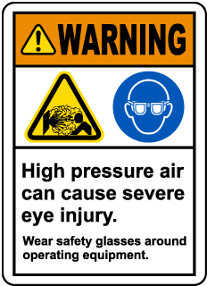 Wear Safety Glasses Around Equipment Label