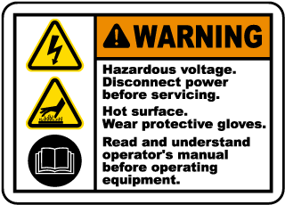 Hazardous Voltage Lock-Out Label