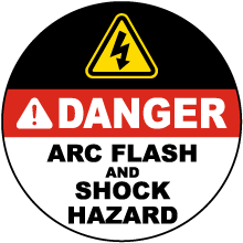 Danger Arc Flash and Shock Hazard Floor Sign