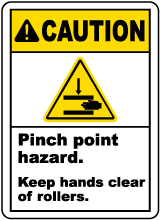 Pinch Point Keep Hands Clear Label