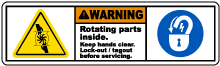 Rotating Parts Inside Lock-Out Label