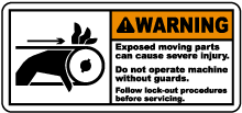 Exposed Moving Parts Lock-Out Label