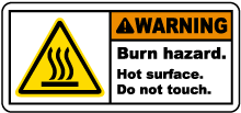 Burn Hazard Hot Surface Label