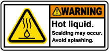 Warning Hot Liquid Label