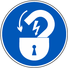 Lock Out Electrical Power ISO Label