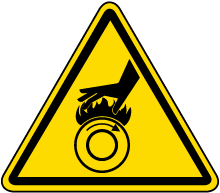 Hot Surface Rollers Warning Label