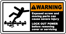 Exposed Screw Can Cause Injury Label