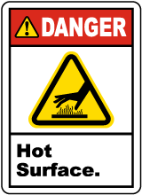Danger Hot Surface Label