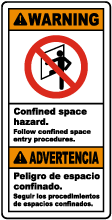 Bilingual Confined Space Follow Entry Procedures Label