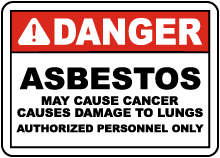 2016 OSHA Compliant Asbestos Sign