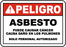 Spanish 2016 OSHA Compliant Asbestos Sign