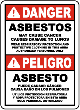 Bilingual 2016 OSHA Compliant Asbestos Sign