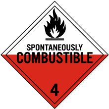 Spontaneously Combustible Class 4 Placard