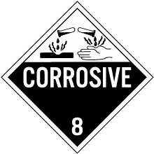 Corrosive Class 8 Placard