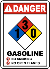 NFPA Gasoline 1-3-0 Sign