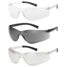 Frameless Safety Glasses, Clear Lens, Rubber Tip