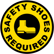 Safety Shoes Required Floor Sign