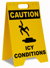 Caution Icy Conditions Floor Sign