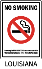 Louisiana No Smoking Sign