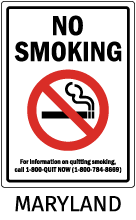Maryland No Smoking Sign