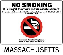 Massachusetts No Smoking Sign