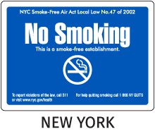 New York City No Smoking Sign