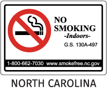 North Carolina No Smoking Sign