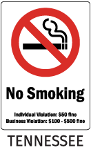 Tennessee No Smoking Sign