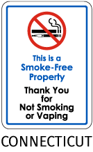 Connecticut No Smoking Sign