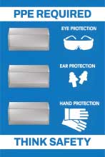 PPE Required 5S Shadow Board - Eye, Ear and Hand Protection