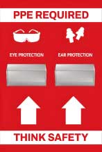 PPE Required 5S Shadow Board - Eye and Ear Protection