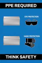 PPE Required 5S Shadow Board - Eye and Hand Protection