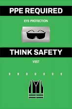 PPE Required 5S Shadow Board - Eye Protection and Vest