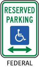 MUTCD Accessible Reserved Parking Sign (Double Arrow)