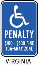 Virginia Handicap Parking Sign