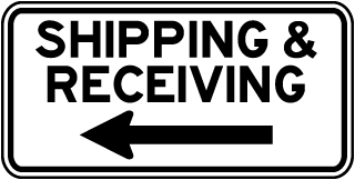 Shipping And Receiving Arrow Right  Metal 8" x 12" Sign SI032
